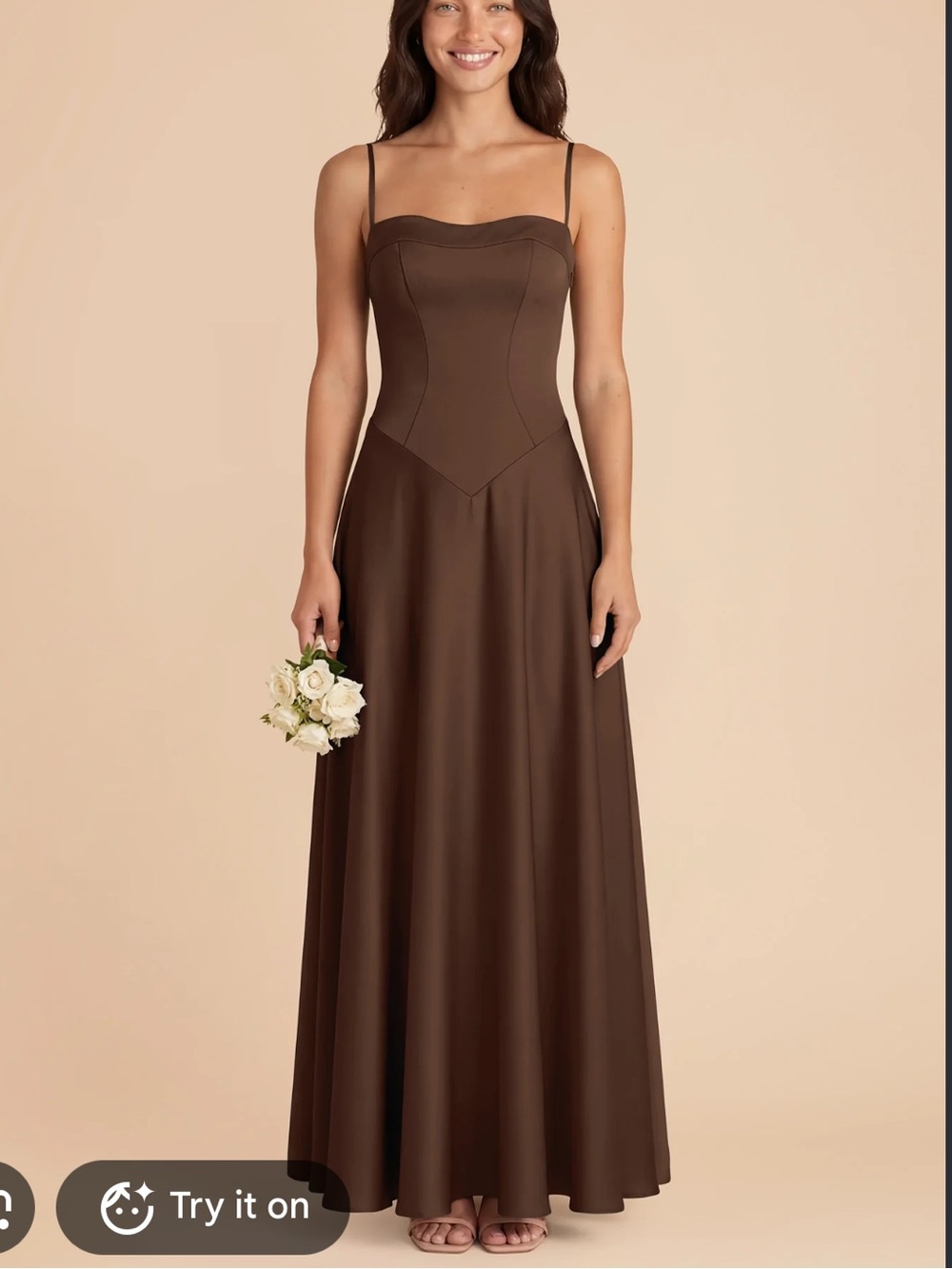 Birdy Grey Mary Matte Satin Gown Espresso
